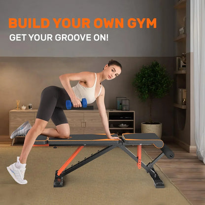 Bigzzia Adjustable Weight Bench with Resistance Bands