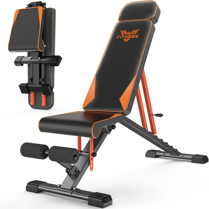 Bigzzia Adjustable Weight Bench with Resistance Bands