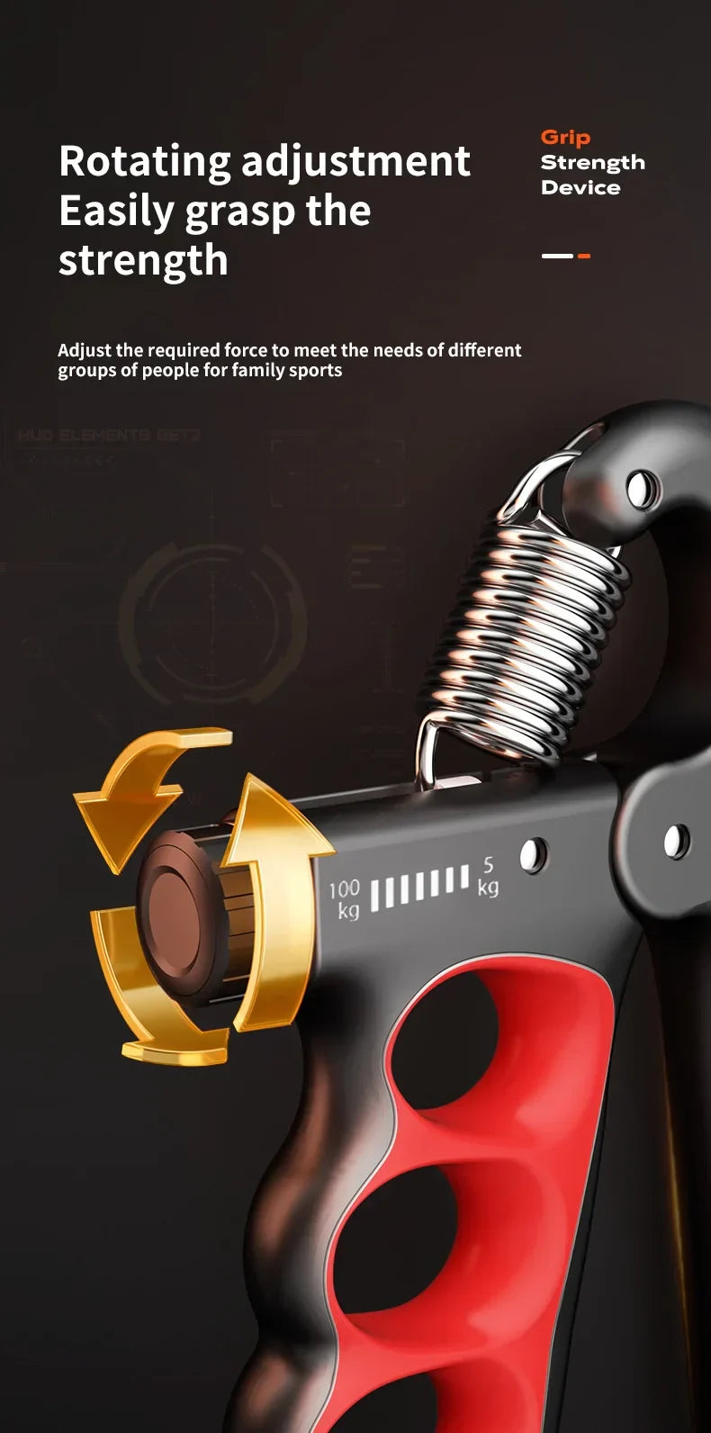 Adjustable Grip Strength and Wrist Expander (5–100 kg)