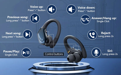 Bluetooth 5.3 True Wireless Earphones with Earhooks
